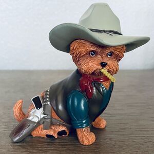 Hamilton Collection Spurs N Furs Yorkie Dog Wild West Cowboy Figurine